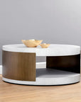 Cavette Coffee Table Concrete Top Brass Frame Modern