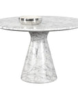 Shelburne Dining Table Marble Look White 47" Outdoor