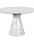 Shelburne Dining Table Marble Look White 47" Outdoor