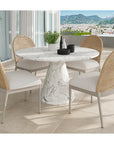 Shelburne Dining Table Marble Look White 47" Outdoor