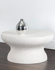 Cara Coffee Table White Concrete Contemporary Design