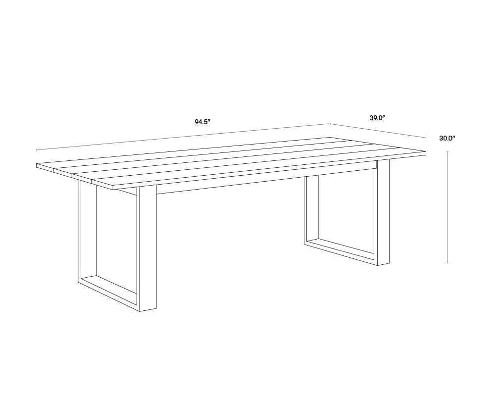 94&quot; Tropea Wooden Outdoor Rectangular Dining Table