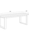 94" Tropea Wooden Outdoor Rectangular Dining Table