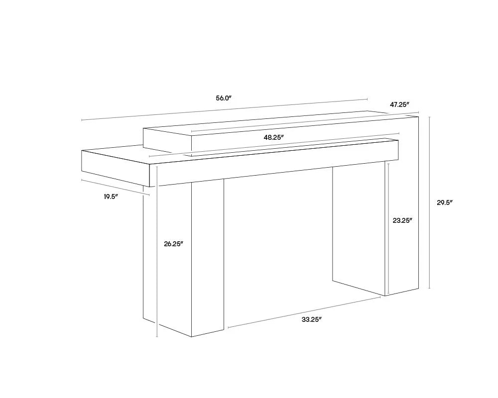 Herriot Concrete Outdoor Rectangular Console Table