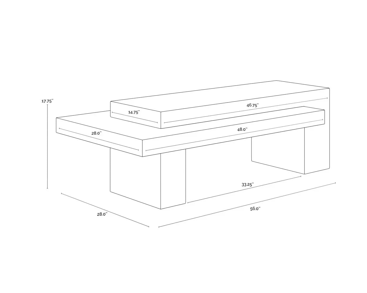 Herriot Concrete Outdoor Rectangular Coffee Table