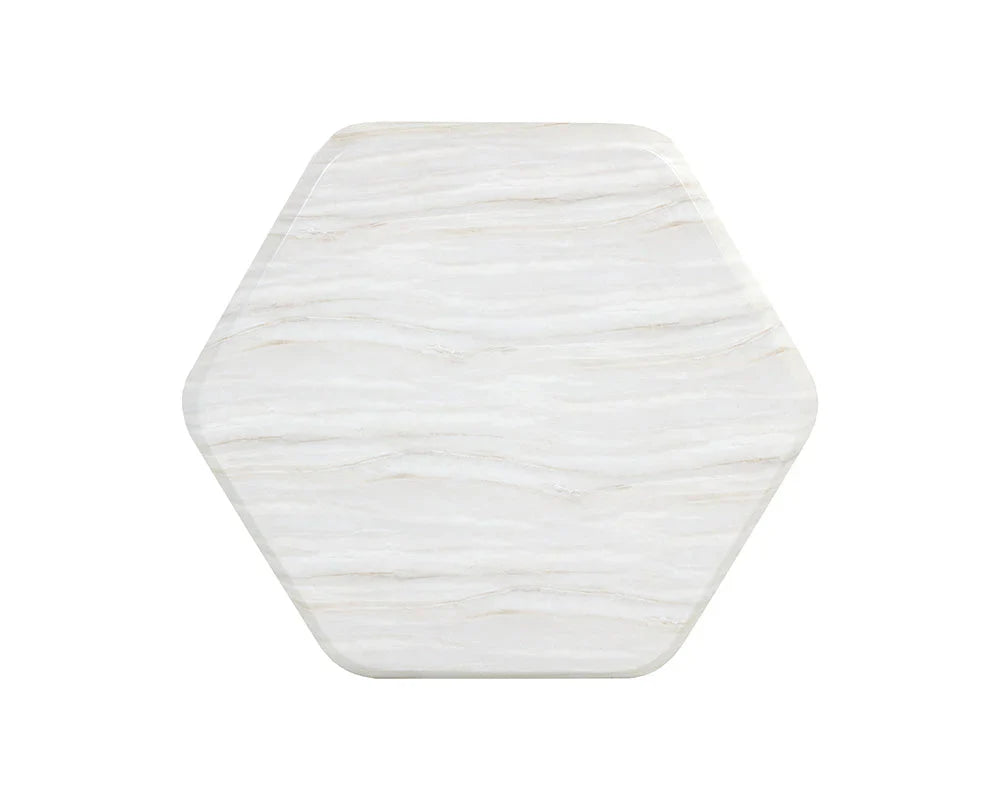 Spezza Coffee Table Marble Look Cream Modern Design