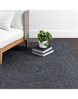 Gyre Hand-Woven Outdoor Slate Rug