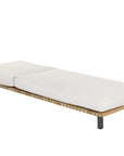 Geneve Cream Fabric Upholstered Outdoor Lounger