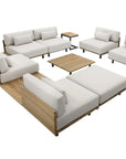 Geneve Cream Fabric Outdoor Modular Ottoman