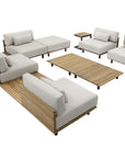 Geneve Cream Fabric Outdoor Modular Ottoman