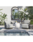 Allariz Fabric Outdoor Swivel Armchair