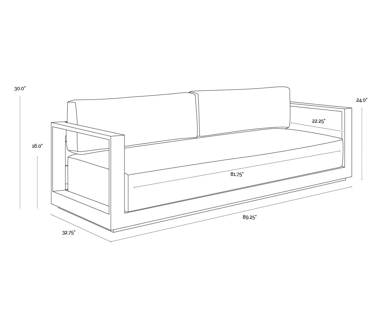 Tavira Fabric With Back Outdoor Sofa