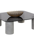 Maude Coffee Table Sleek Smoked Glass and Concrete Design