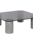 Maude Coffee Table Sleek Smoked Glass and Concrete Design