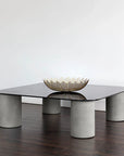 Maude Coffee Table Sleek Smoked Glass and Concrete Design