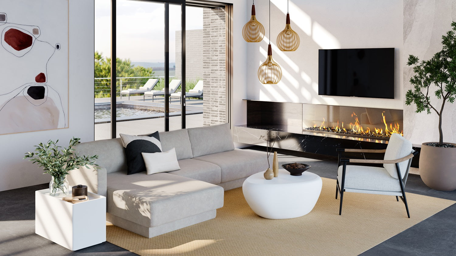 Corvo Concrete Outdoor Geometric Coffee Table