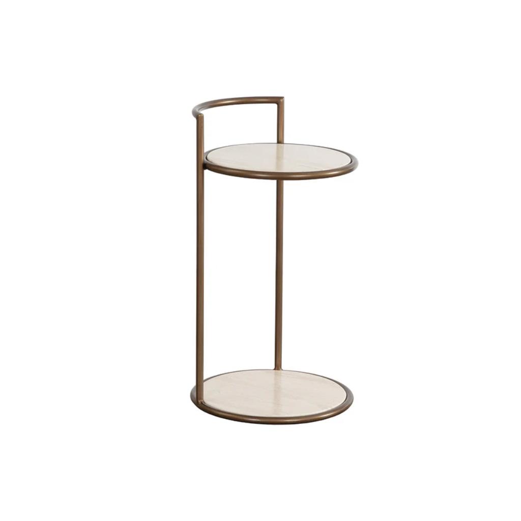 Parga Steel d Concrete Outdoor Round End Table