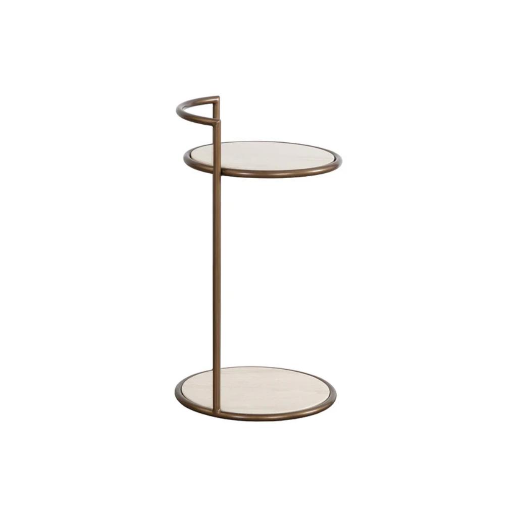 Parga Steel d Concrete Outdoor Round End Table