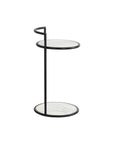 Parga Steel Framed Concrete Outdoor Round End Table