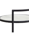 Parga Steel Framed Concrete Outdoor Round End Table