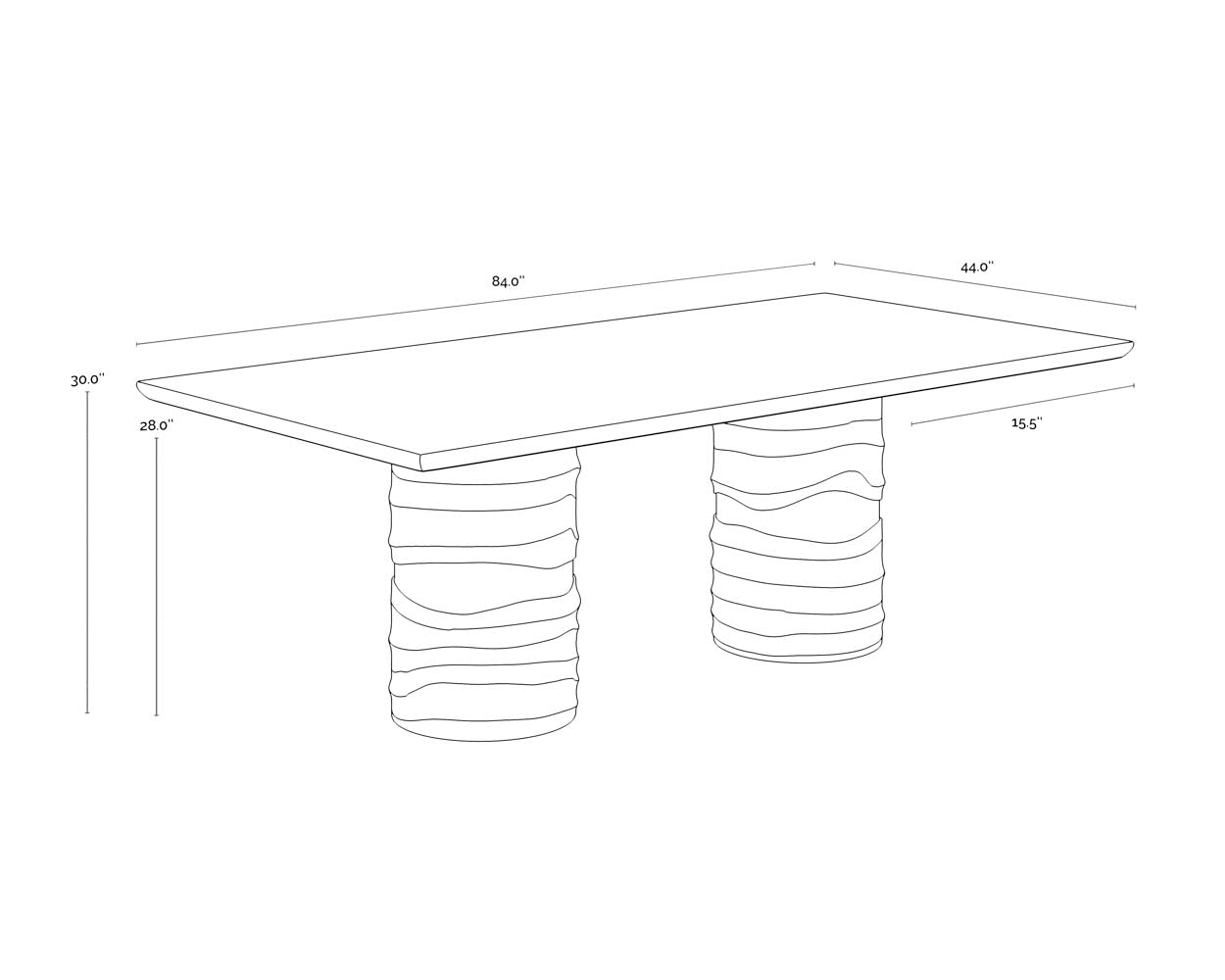 Alanya Concrete Outdoor Dining Table