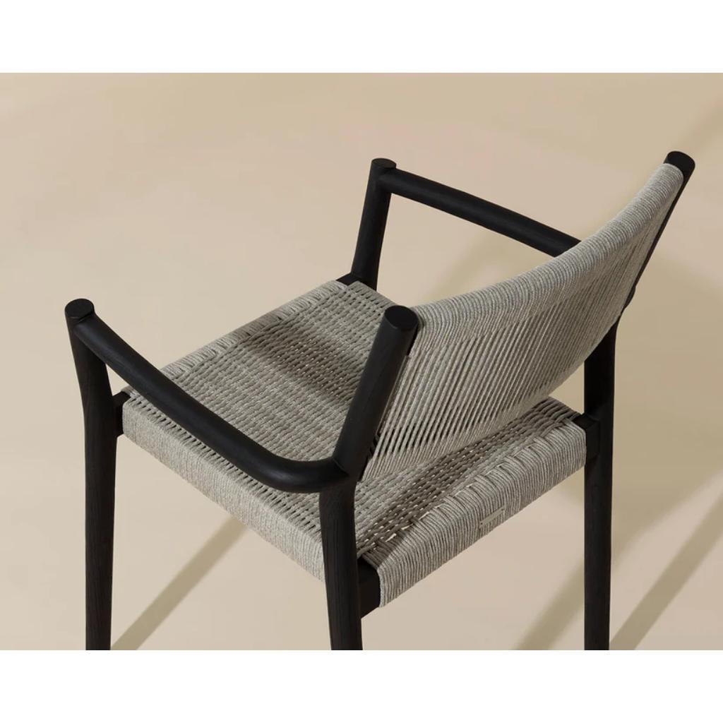 Kavala Rope Upholstered Stackable Outdoor Dining Armchair