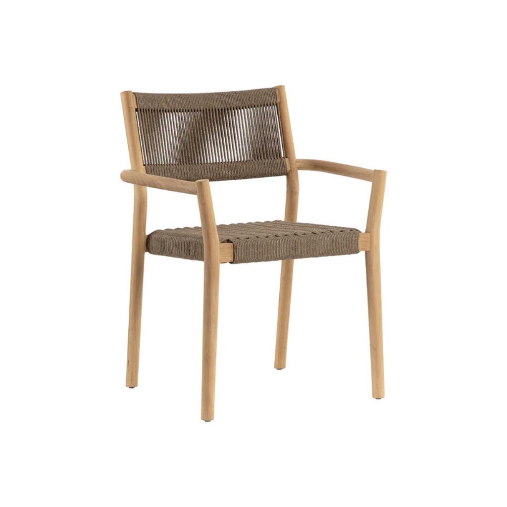 Kavala Rope Upholstered Stackable Outdoor Dining Armchair