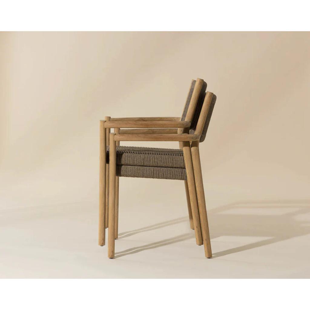 Kavala Rope Upholstered Stackable Outdoor Dining Armchair