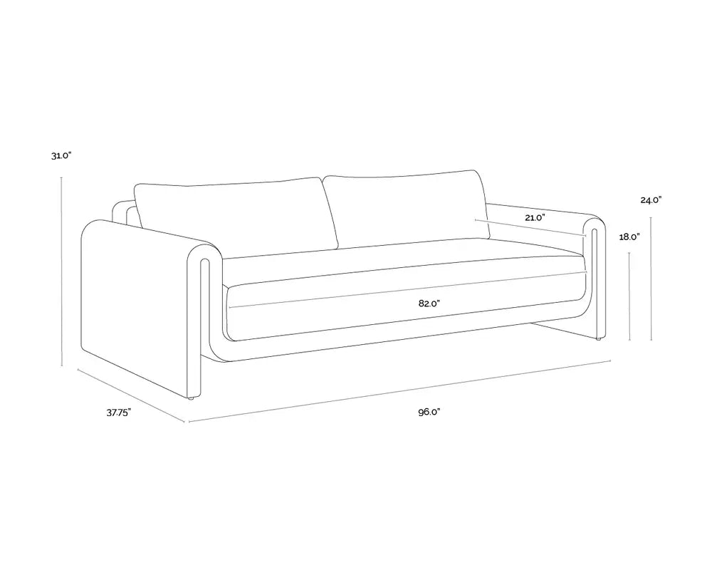 Tibi Performance Fabric Outdoor Modern Sofa