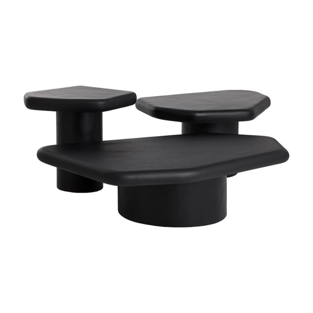 SUNPAN Detti Concrete Black Outdoor End Table