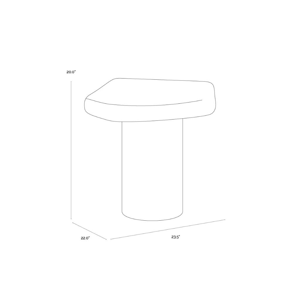 SUNPAN Detti Concrete Black Outdoor End Table