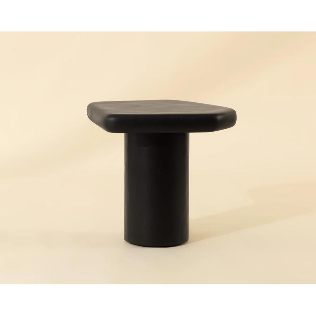 SUNPAN Detti Concrete Black Outdoor End Table