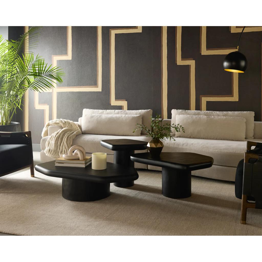 SUNPAN Detti Concrete Black Outdoor End Table