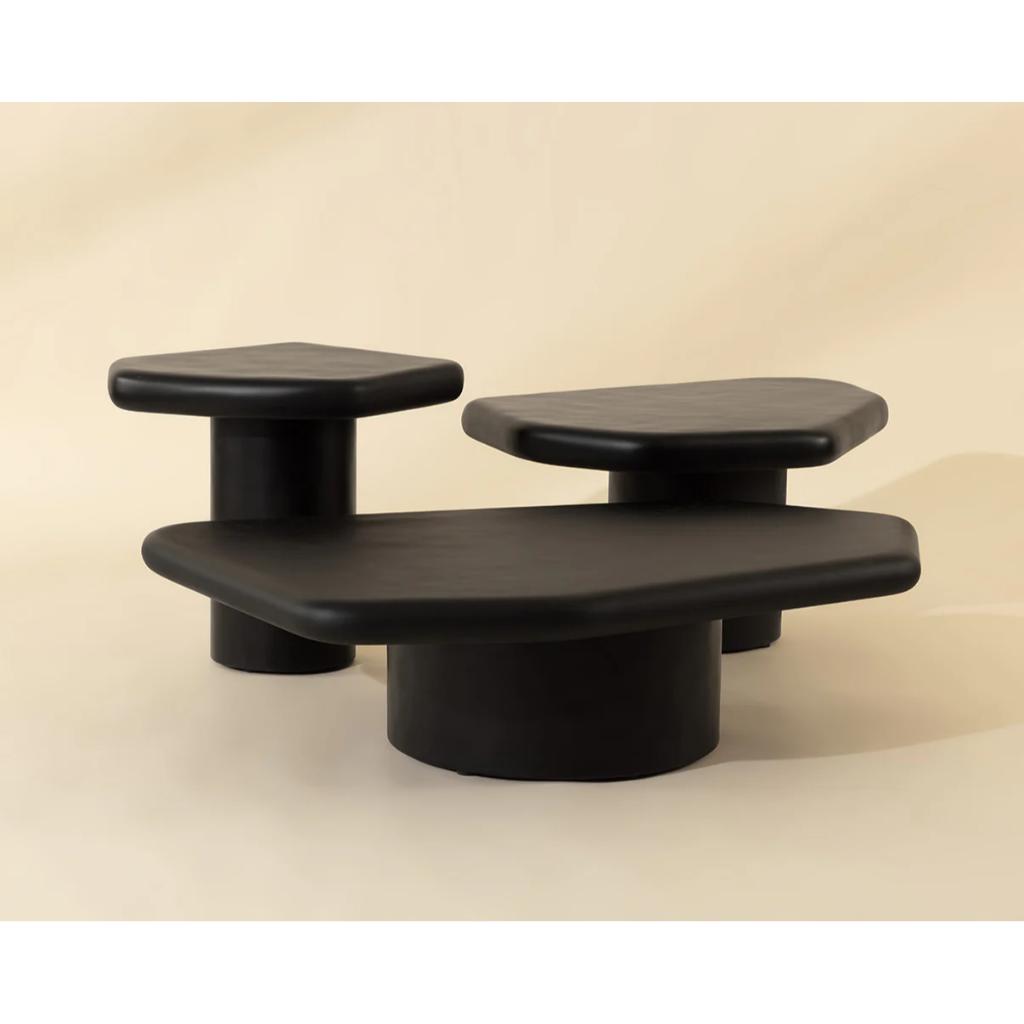 SUNPAN Detti Concrete Black Outdoor End Table