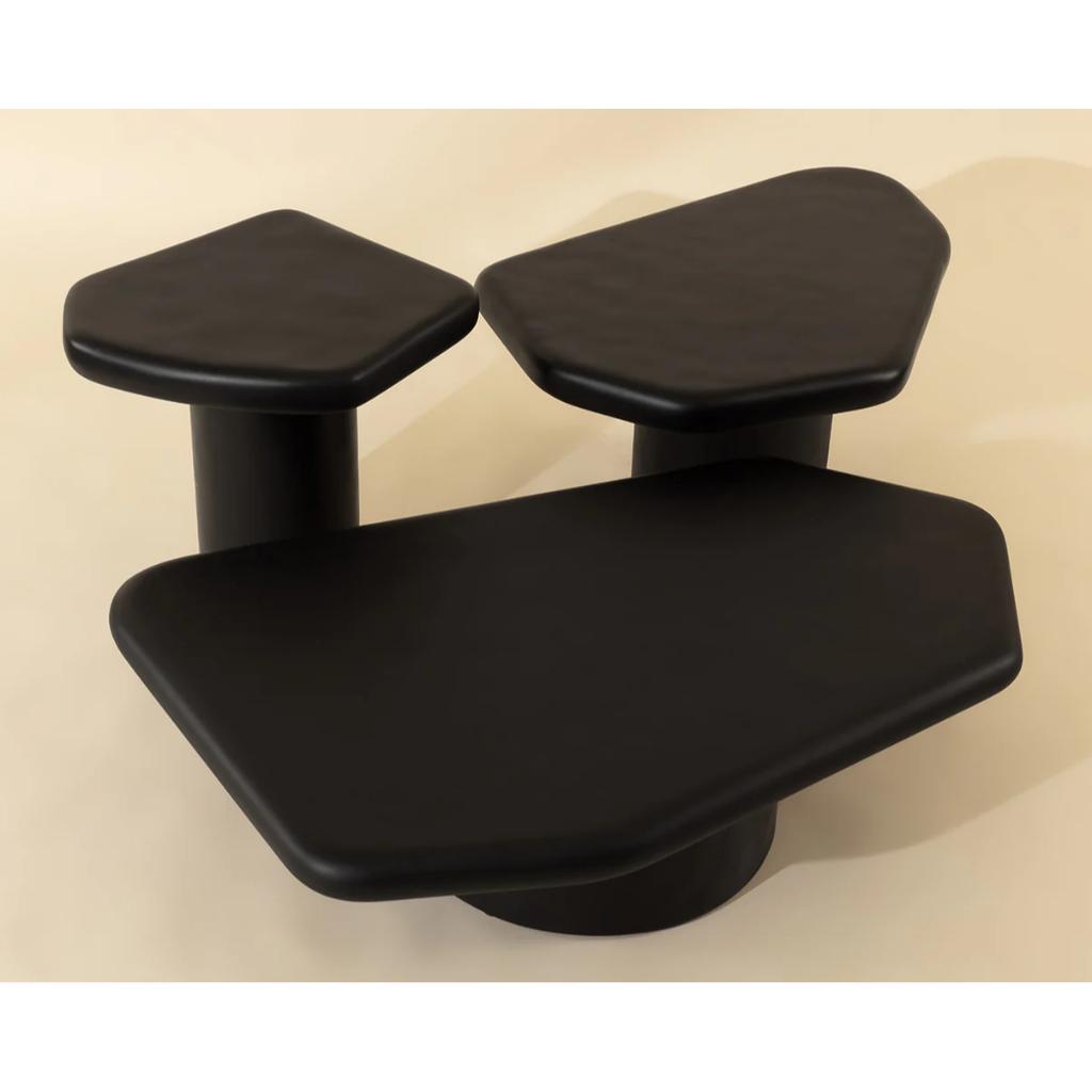 SUNPAN Detti Concrete Black Outdoor End Table