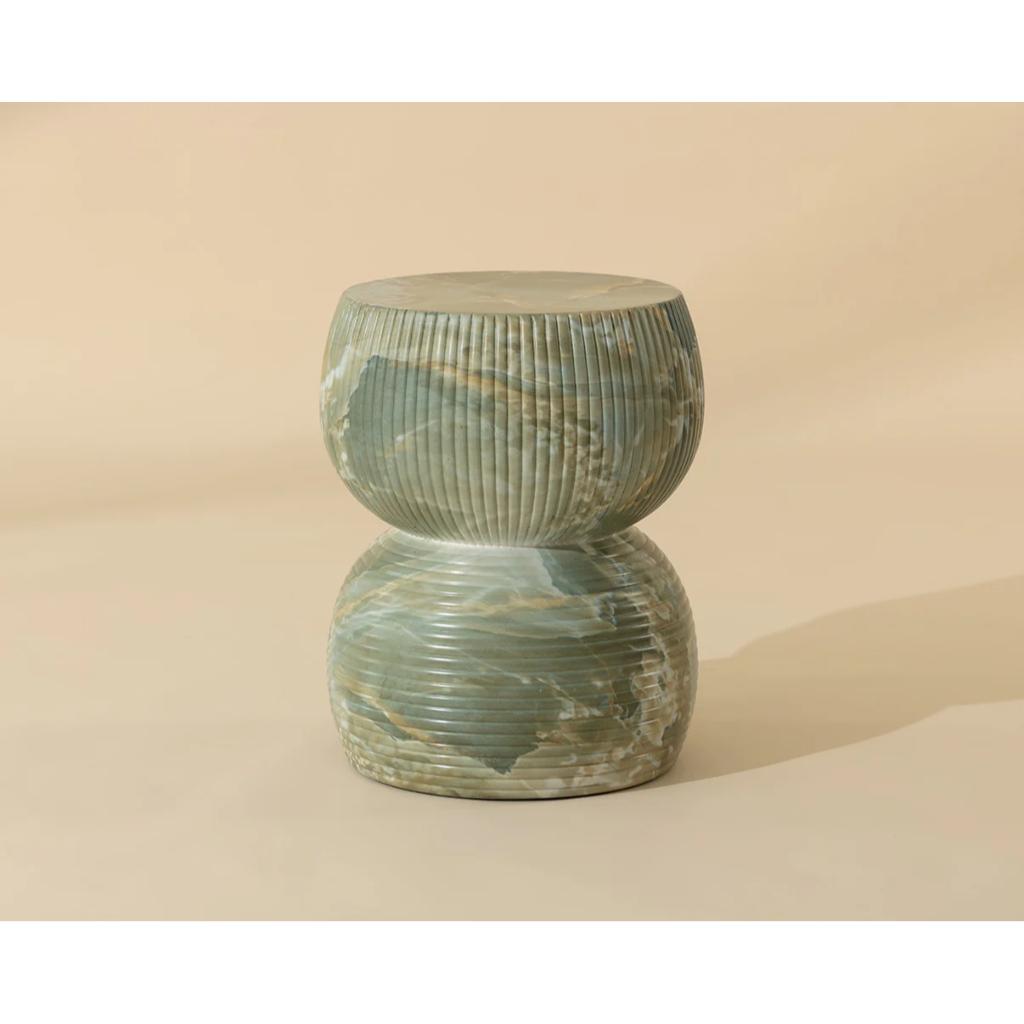 SUNPAN Gemina Green Concrete Outdoor End Table
