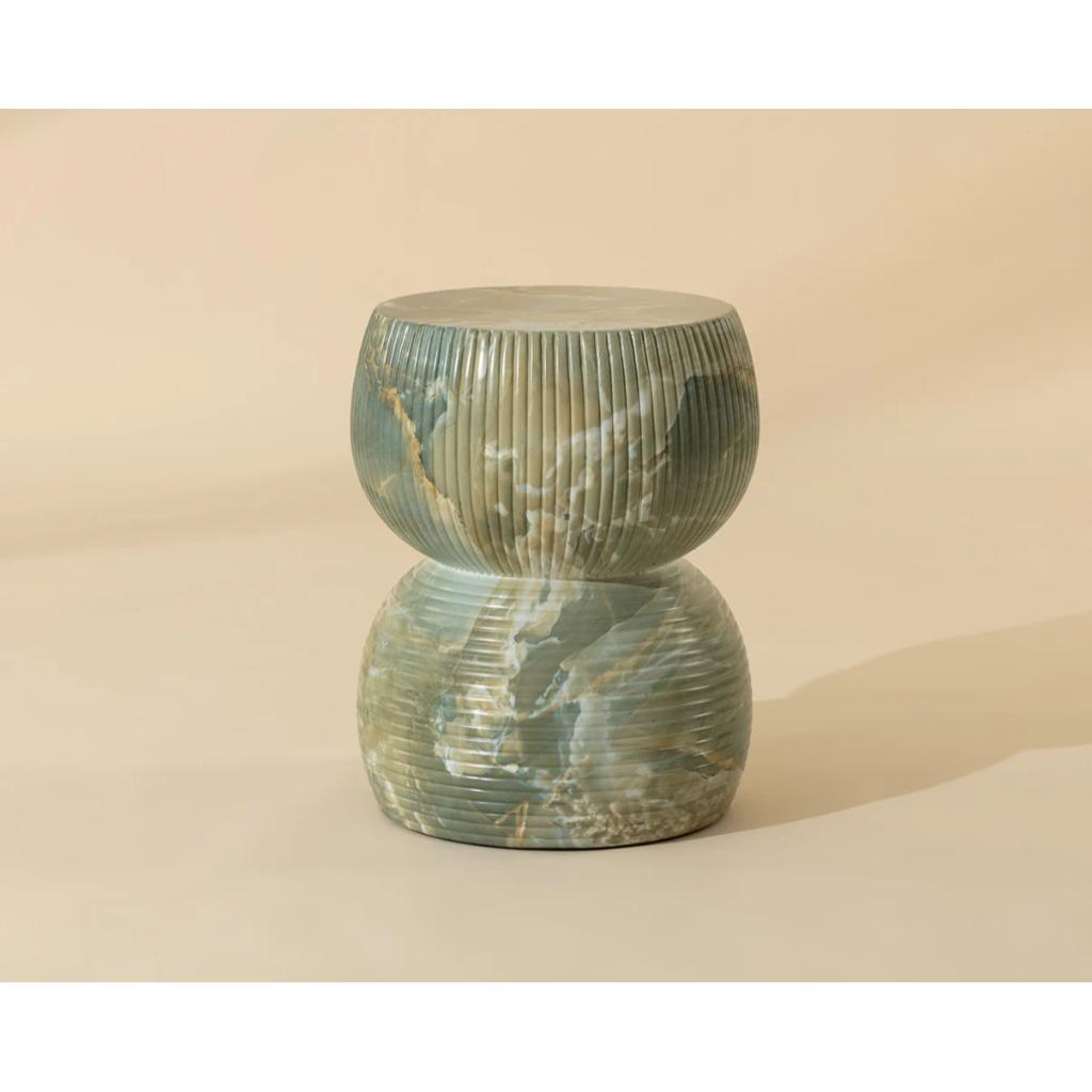 SUNPAN Gemina Green Concrete Outdoor End Table