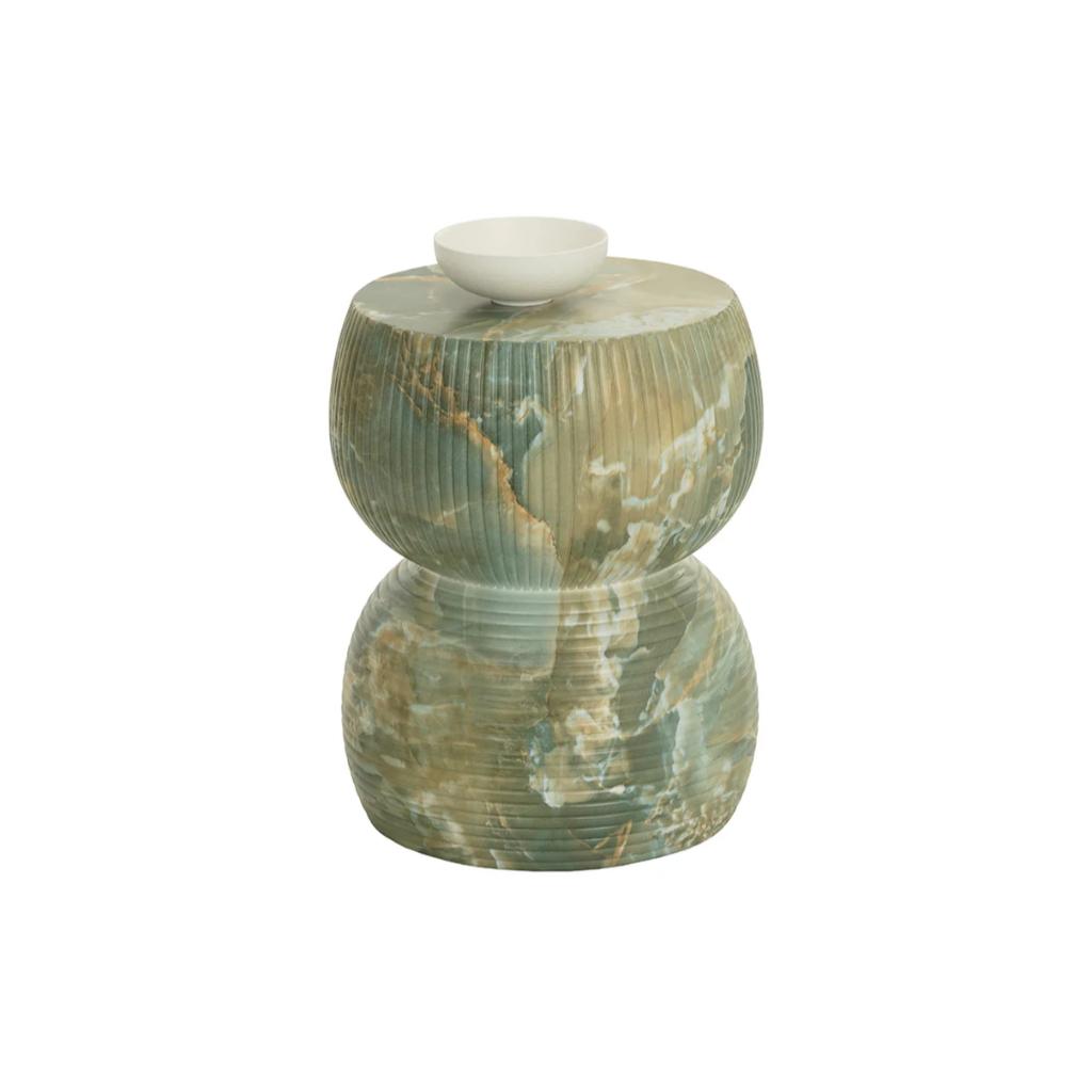 SUNPAN Gemina Green Concrete Outdoor End Table