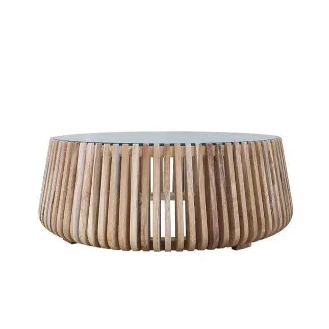 Alder Teak Round Coffee Table Indoor or Outdoor -- view 7