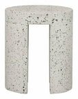 15 Inch Outdoor Stool White Contemporary-Garden Stools-Moe's Home-LOOMLAN