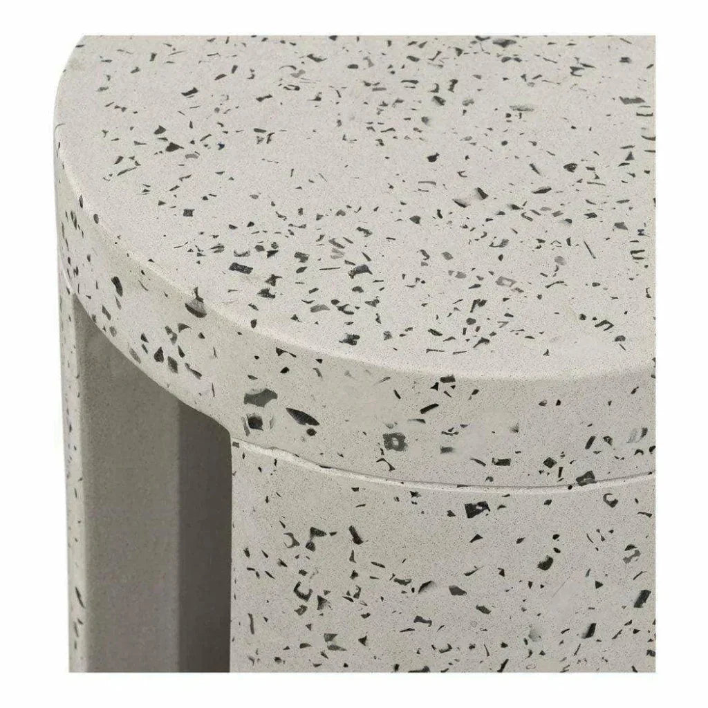 15 Inch Outdoor Stool White Contemporary - LOOMLAN - Moe's Home - Garden Stools