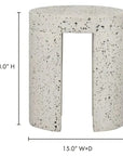 15 Inch Outdoor Stool White Contemporary - LOOMLAN - Moe's Home - Garden Stools