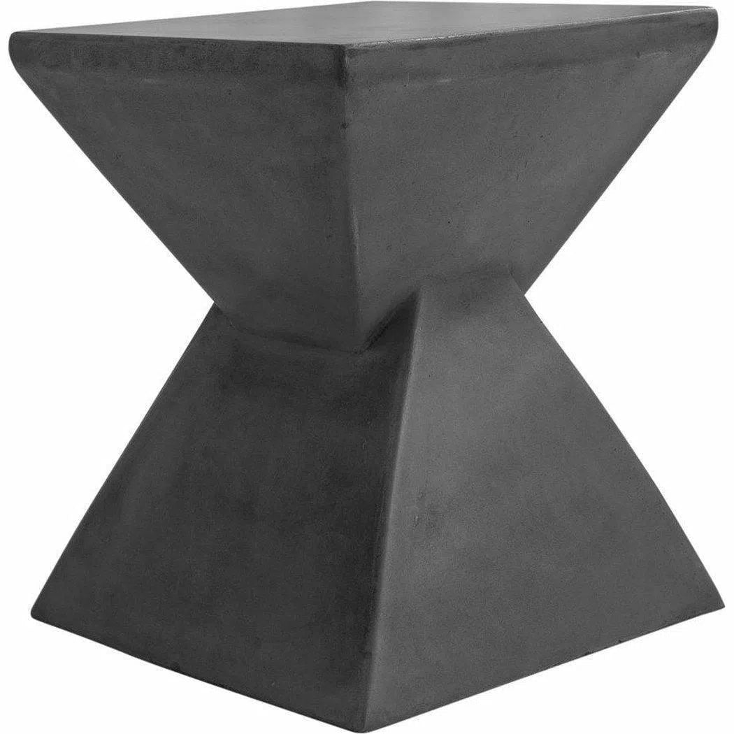 16 Inch Concrete Stool Lava Grey Contemporary Outdoor Accessories LOOMLAN By Moe&#39;s Home