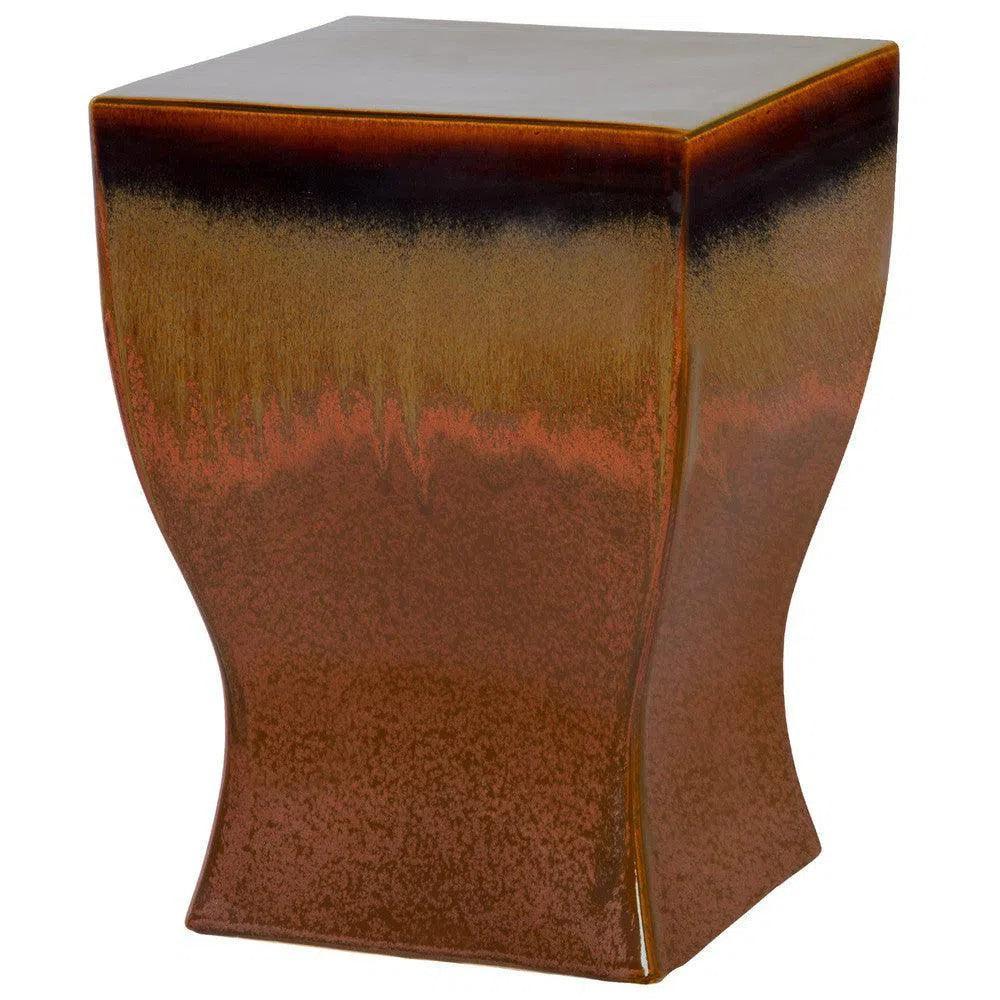 17.5 in. Square Ceramic Garden Stool by Emissary-Garden Stools-Emissary-Brown Coper-LOOMLAN