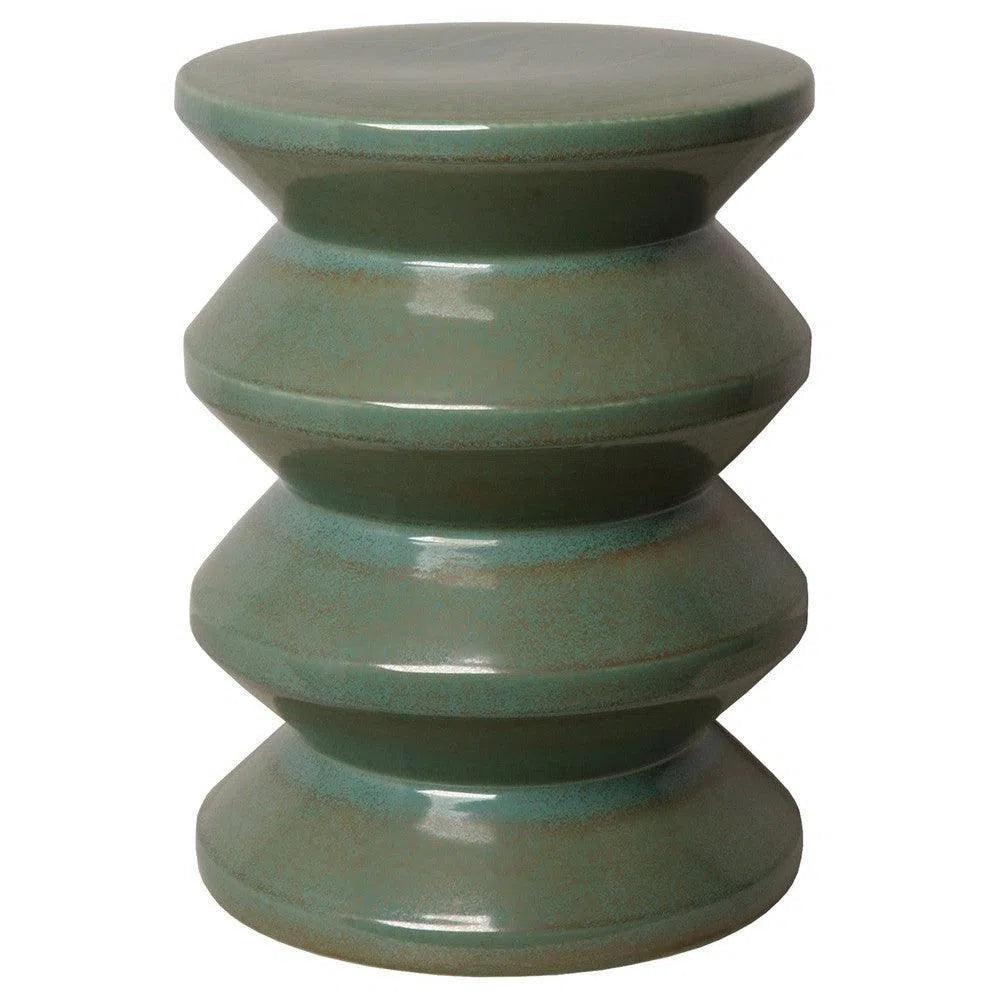 18 in. Accordion Ceramic Outdoor Garden Stool - LOOMLAN - Emissary - Garden Stools