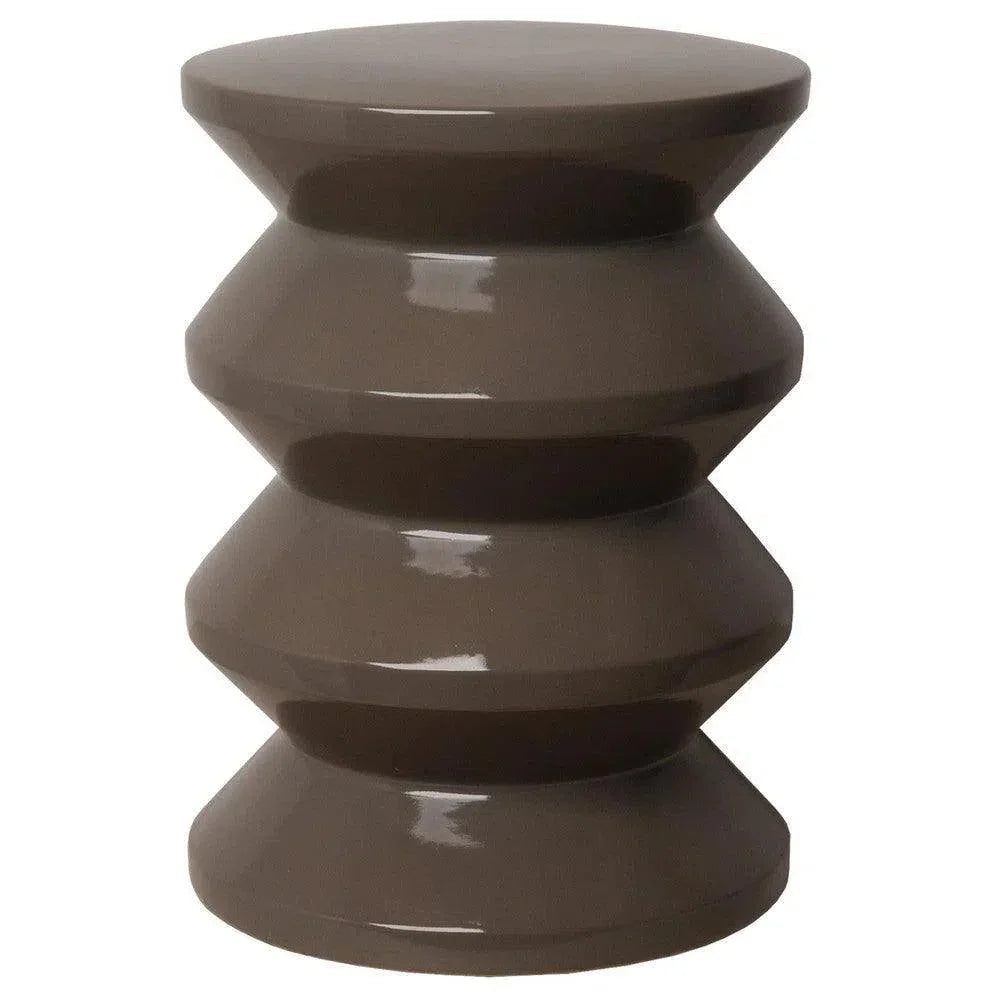 18 in. Accordion Ceramic Outdoor Garden Stool - LOOMLAN - Emissary - Garden Stools