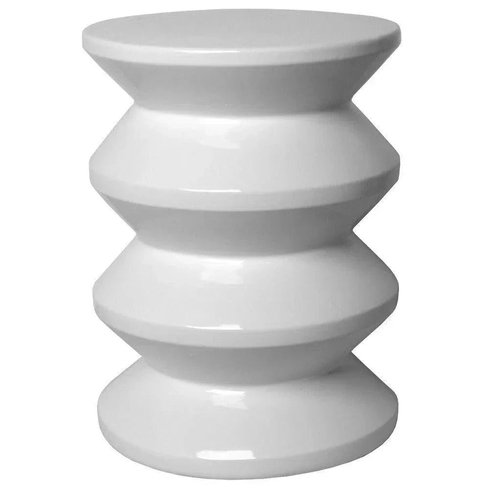 18 in. Accordion Ceramic Outdoor Garden Stool - LOOMLAN - Emissary - Garden Stools
