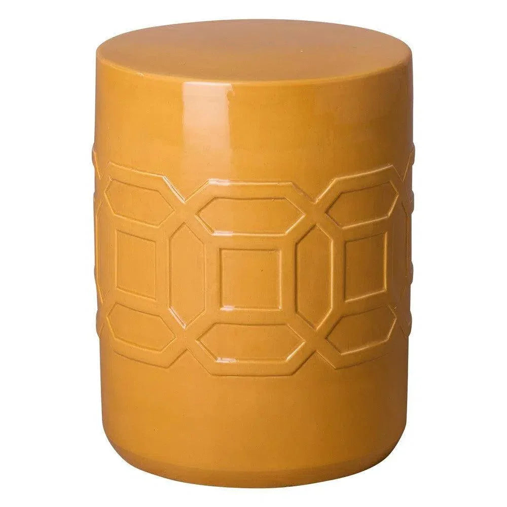 18 in. Axton Ceramic Outdoor Garden Stool - LOOMLAN - Emissary - Garden Stools