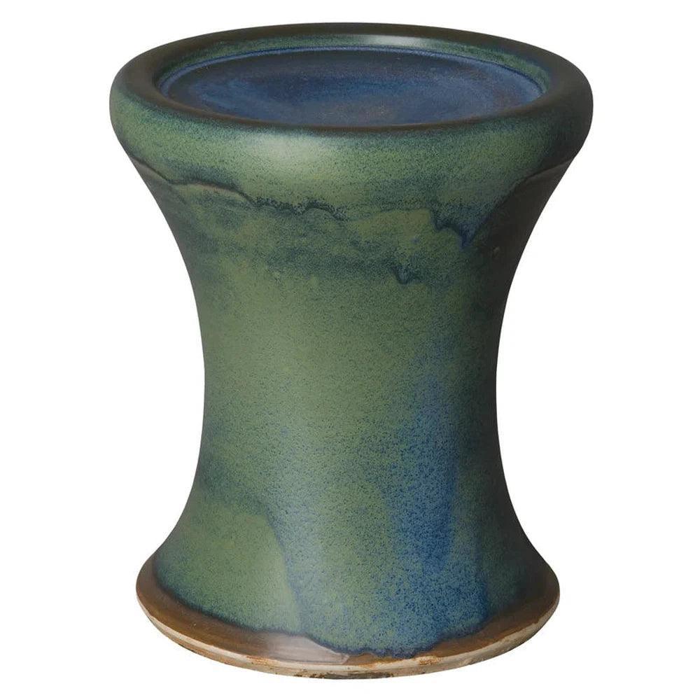 18 in. Berta Verdigris Ceramic Garden Stool - LOOMLAN - Emissary - Garden Stools