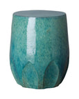18 in. Calyx Ceramic Outdoor Garden Stool - LOOMLAN - Emissary - Garden Stools